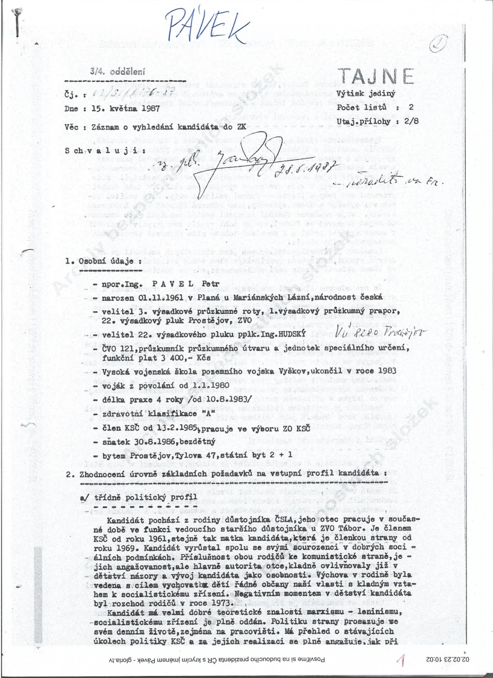 Složky p.Prezidenta Pavla Pávka.Jen aby se nezapomnělo.