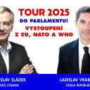 Aktuálně je důležité propagovat TOUR 2025 k účasti hnutí Česká republika na 1. místě! k parlamentním volbám.Pan Vrábel a pan Sládek bude propagovat Plán na změnu systému spolu s Rodinou ČR1.Zároveň bude probíhat podpisová akce na petici pro prezidetskou kandidaturu PhDr. Miroslava Sládka, kterého nominovalo hnutí Česká republika na 1. místě!.